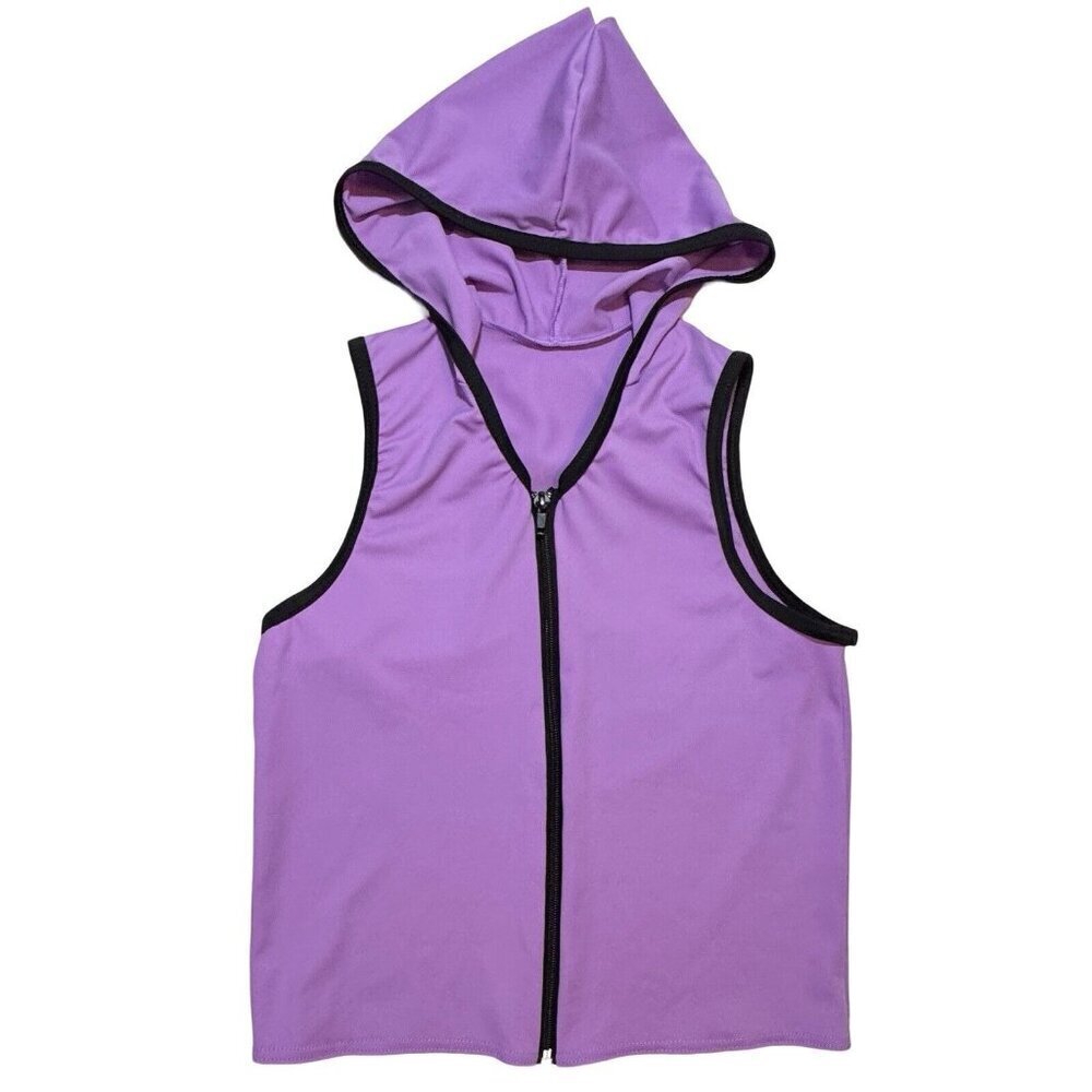 WEISSMAN Unisex Lavender Hooded Dance Vest Size MC Zipper Hip Hop Costume NEW